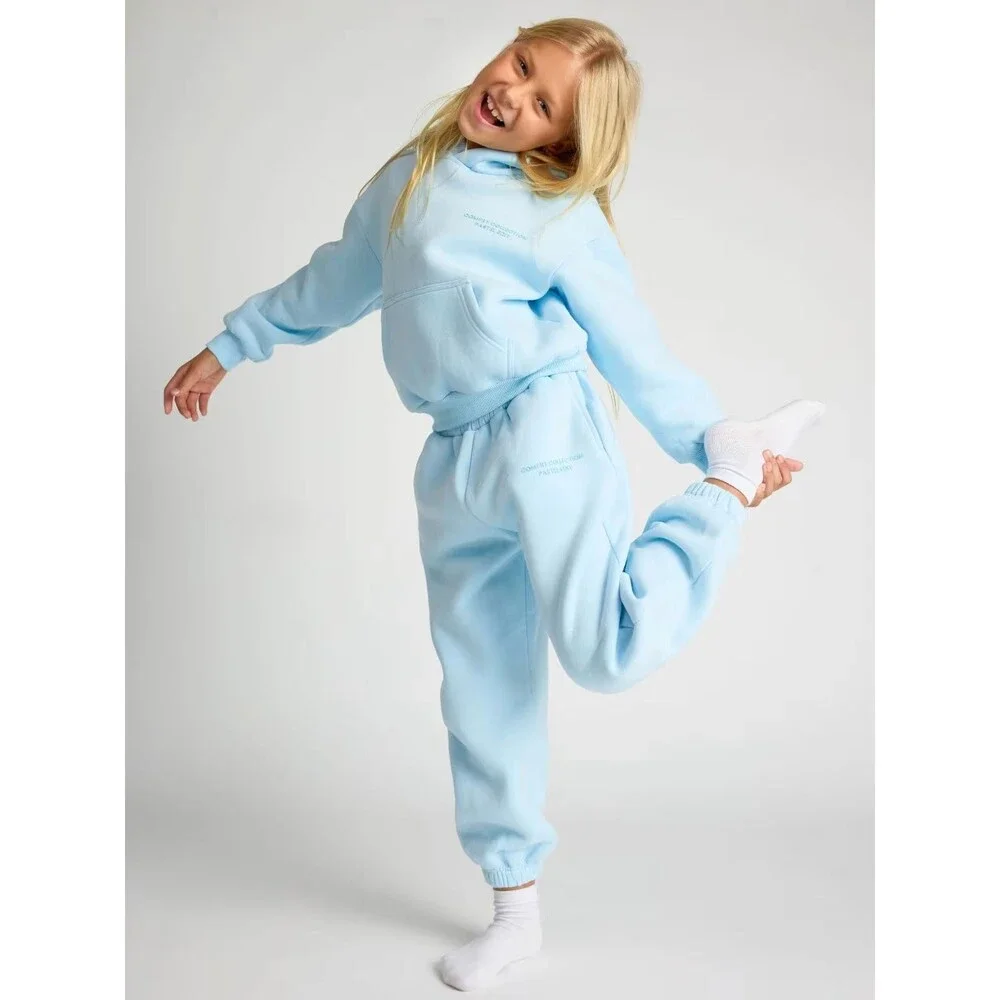 Comfrt Kids Pastel Edit Sweatpants Baby Blue Fleece Joggers Youth Small